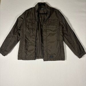 Ravin’ Men’s Green Bomber Flight Jacket Striped Sleeves Size Medium #J0030